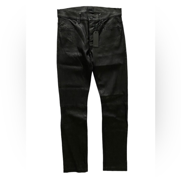 RtA Ryder Cropped Stretch Leather Slouchy Slim Pants - Picture 3 of 6